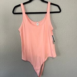 BP. Coral Thong New Sleeveless Scoop Neck and Back Bodysuit Womens Medium